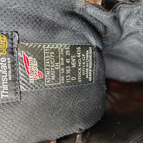 Red Wing 4416 Boots Mens Logger Max Steel Toe Work Thinsulate Ultra Size 11.5 D main image 5